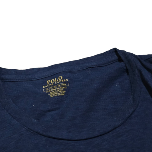 Playera Manga Larga Ralph Lauren Xgrande Custom Slimfit Azul