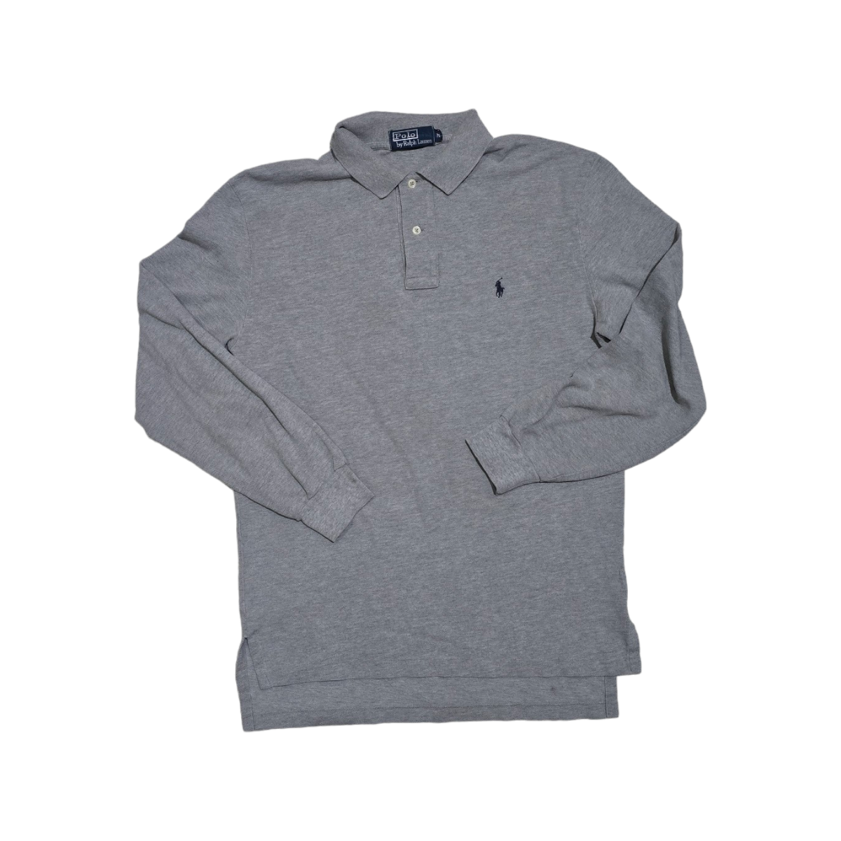 Playera Manga Larga Polo Ralph Lauren Gris Pony Azul
