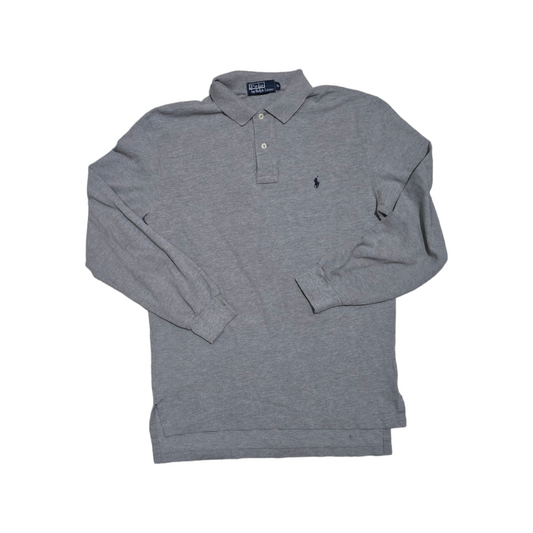 Playera Manga Larga Polo Ralph Lauren Gris Pony Azul