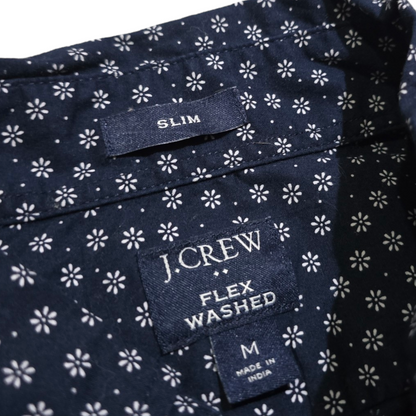 Camisa J.crew Mediana M Slimfit Flex Washed Azul Flores