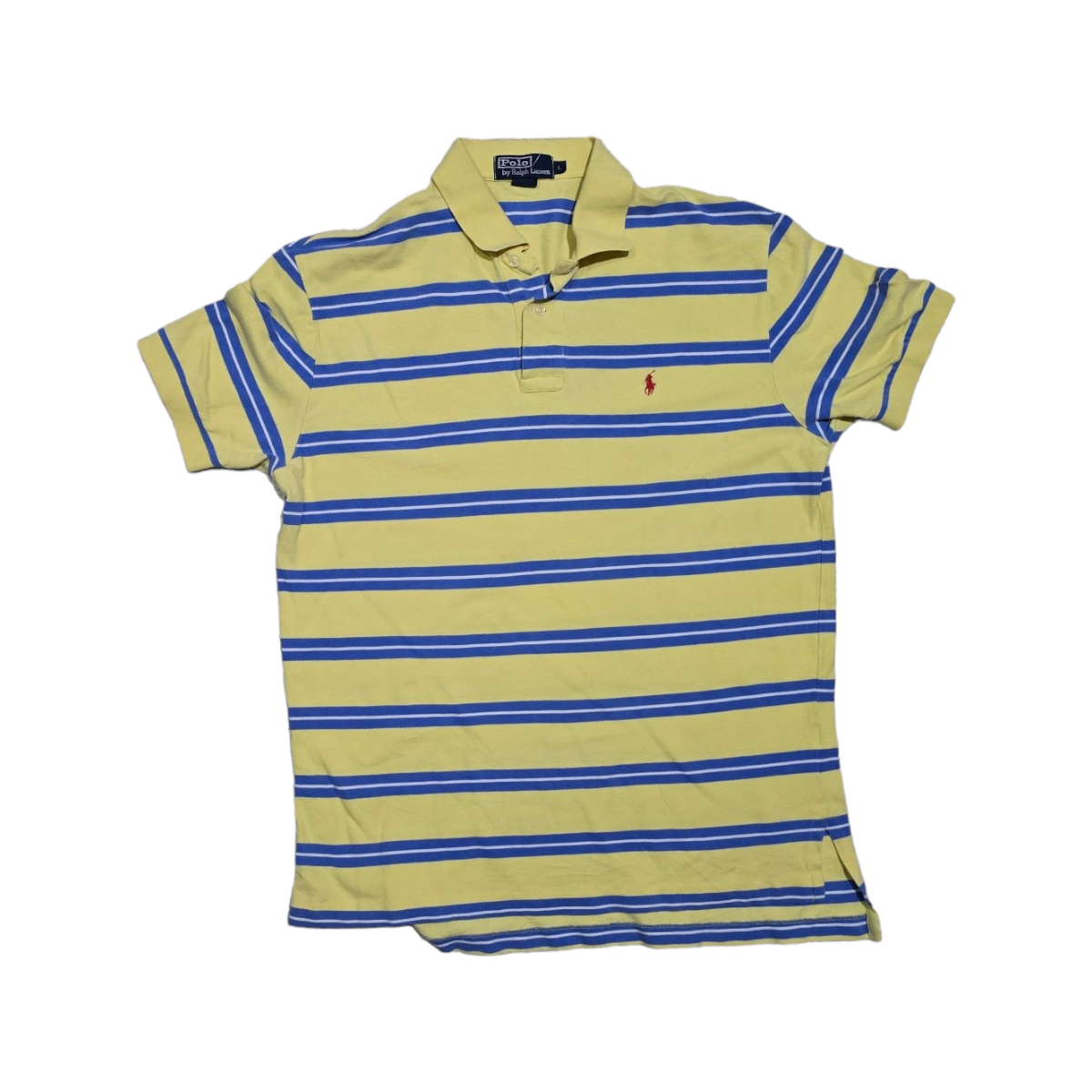 Playera Polo Ralph Lauren Grande L Amarillo Líneas Azul