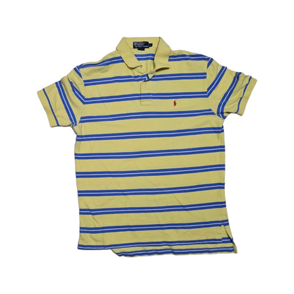 Playera Polo Ralph Lauren Grande L Amarillo Líneas Azul