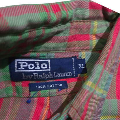 Camisa Ralph Lauren Xgrande Xl Cuadros Verde Y Rojo Franela