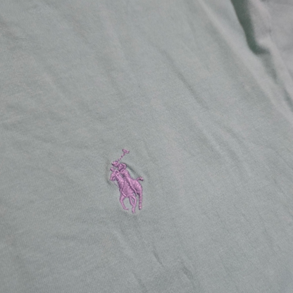 Playera Ralph Lauren 2xl 109/108b Turquesa Pony Rosa