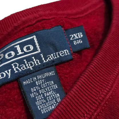 Sudadera Ralph Lauren 2xbig Rojo Pony Azul