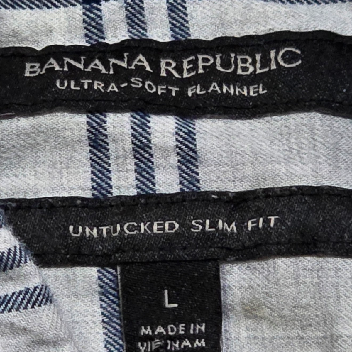 Camisa Banana Republic Grande L Untucked Slimfit Gris Cuadro