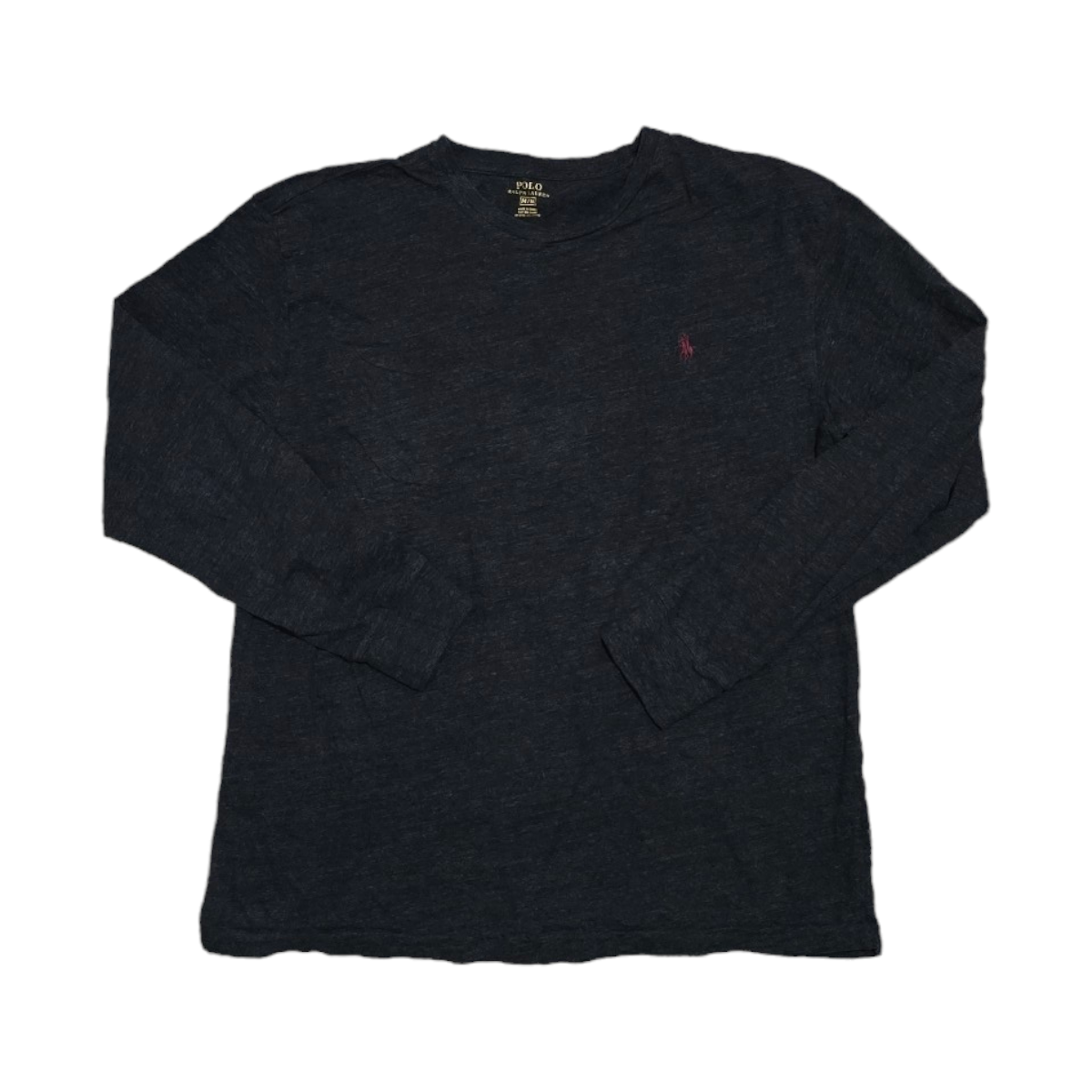 Playera Manga Larga Ralph Lauren Mediana M Gris Pony Vino