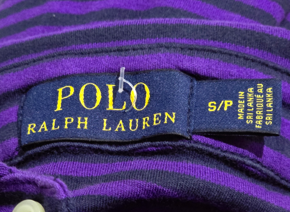 Playera Polo Ralph Lauren Chico S Líneas Morado