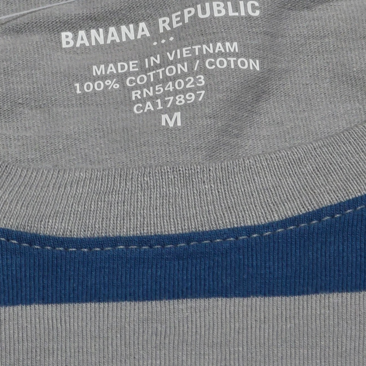 Playera Banana Republic Mediana M Línea Gris Y Azul