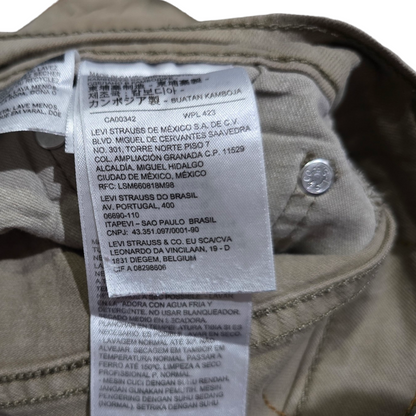 Pantalon Levis 505 32x30 Café Recto