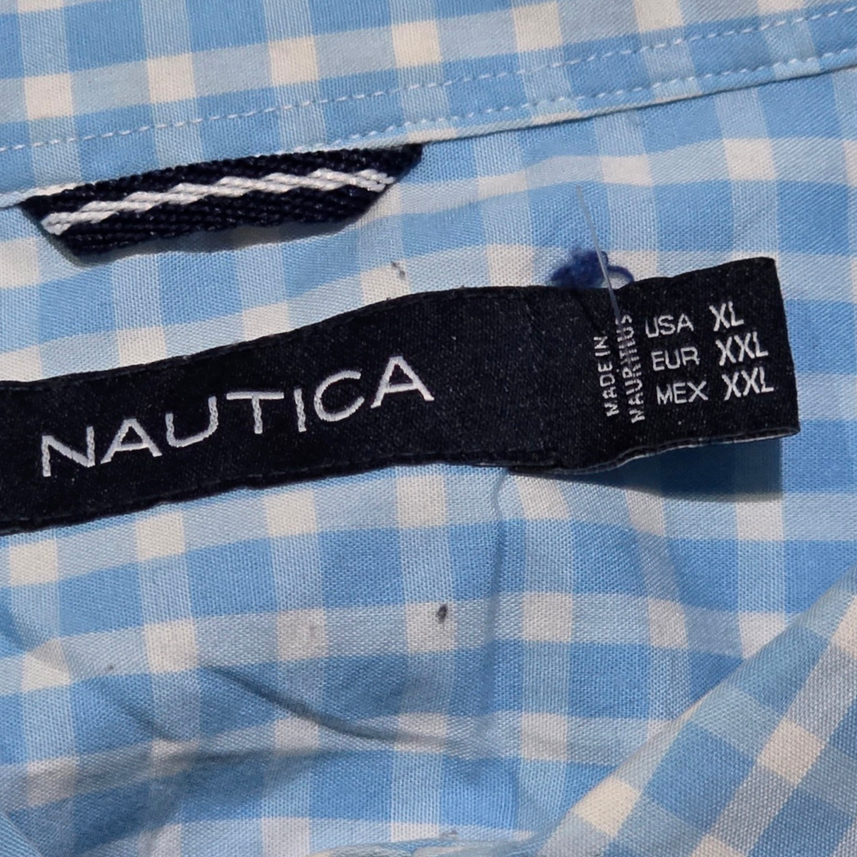 Camisa Nautica Xgrande Xl Cuadro Azul Claro