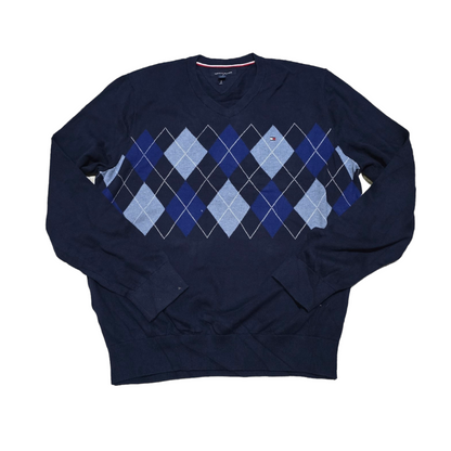 Sueter Tommy Hilfiger Grande L Azul Figuras