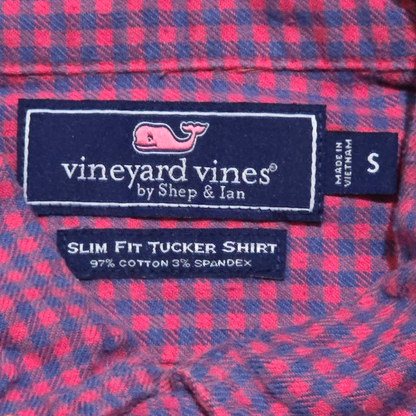 Camisa Vineyard Vines Chico S Slimfit Cuadro Azul Y Rojo