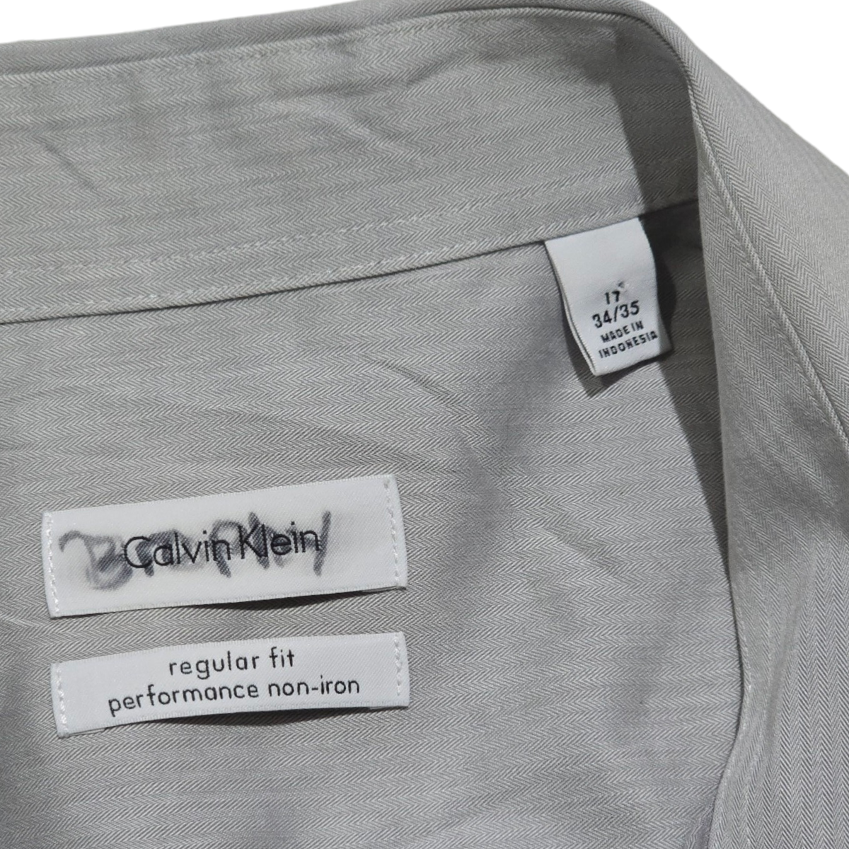 Camisa Calvin Klein Xgrande 17 34-35 Regular Fit Gris