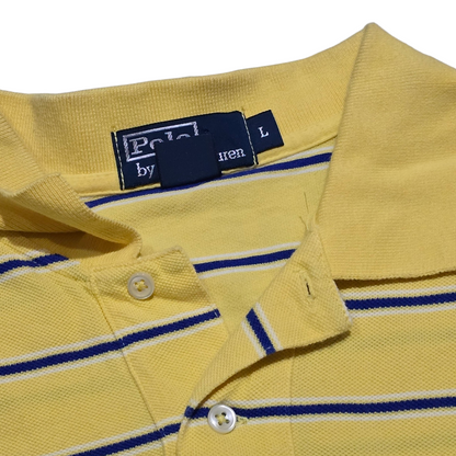 Playera Ralph Lauren Grande L Amarillo Lineas Azules