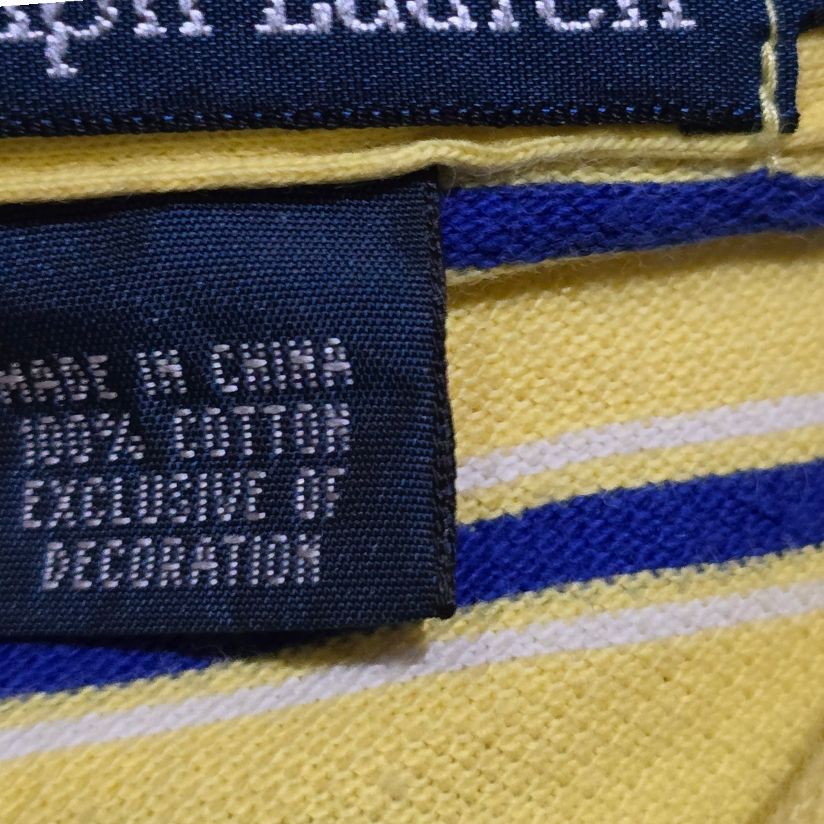 Playera Ralph Lauren Grande L Amarillo Lineas Azules