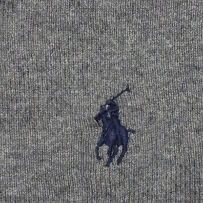 Sueter Cuello Redondo Ralph Lauren 2xl Gris Pony Azul