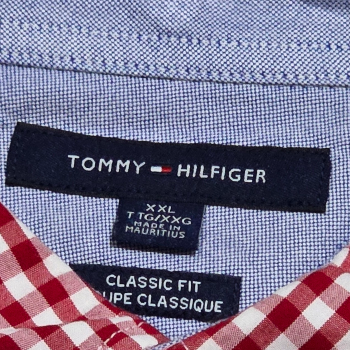 Camisa Tommy Hilfiger 2xl Classic Fit Cuadro Rojo Y Blanco