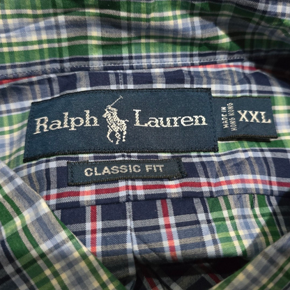 Camisa Ralph Lauren 2xl Classic Fit Cuadro Verde Pony Verde