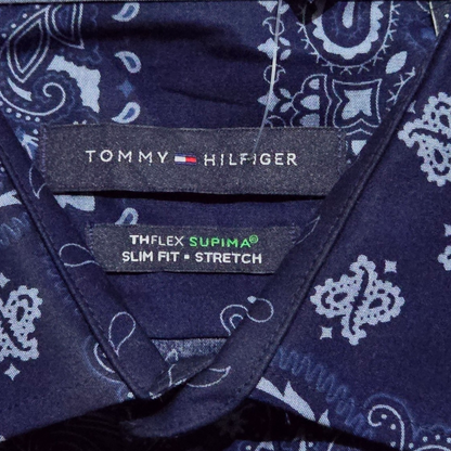 Camisa Tommy Hilfiger Grande L 16 16 1/2 32-33 Slimfit Azul