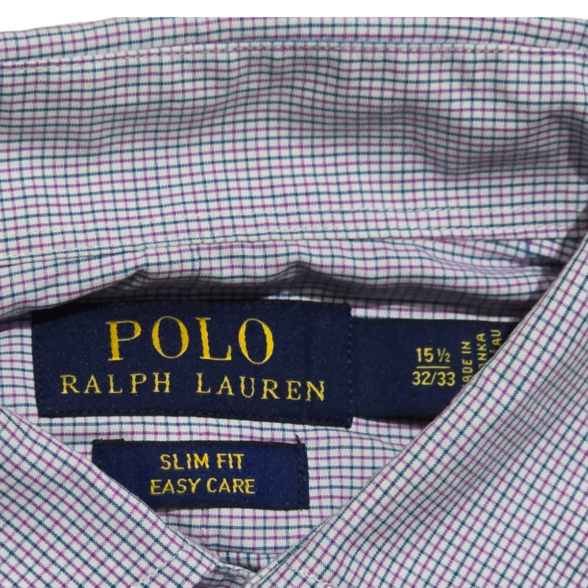 Camisa Ralph Lauren Mediana 15 1/2 32-33 Cuadro