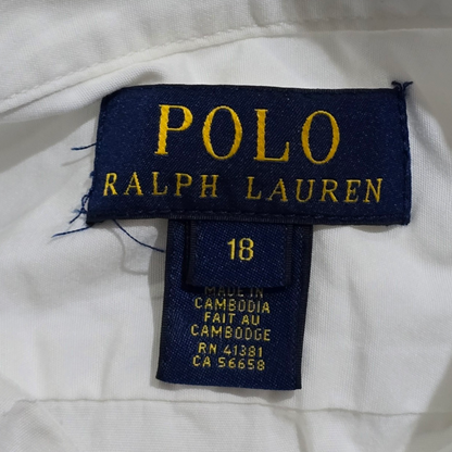 Camisa Ralph Lauren Adolescente 18 Años Blanca Pony Blanco