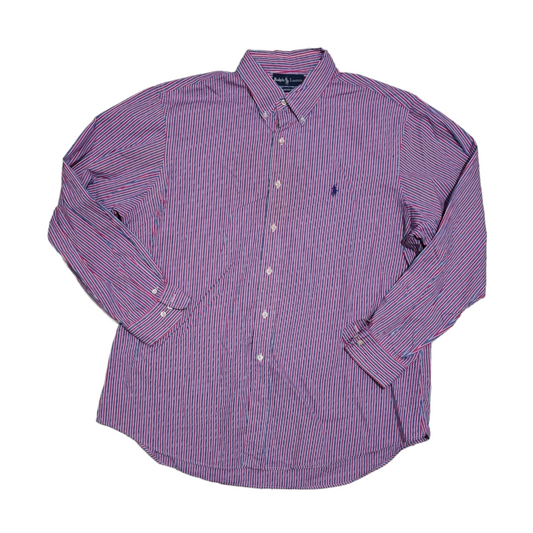 Camisa Ralph Lauren 2xl 18 Lineas Rosa Y Azul Custom Fit