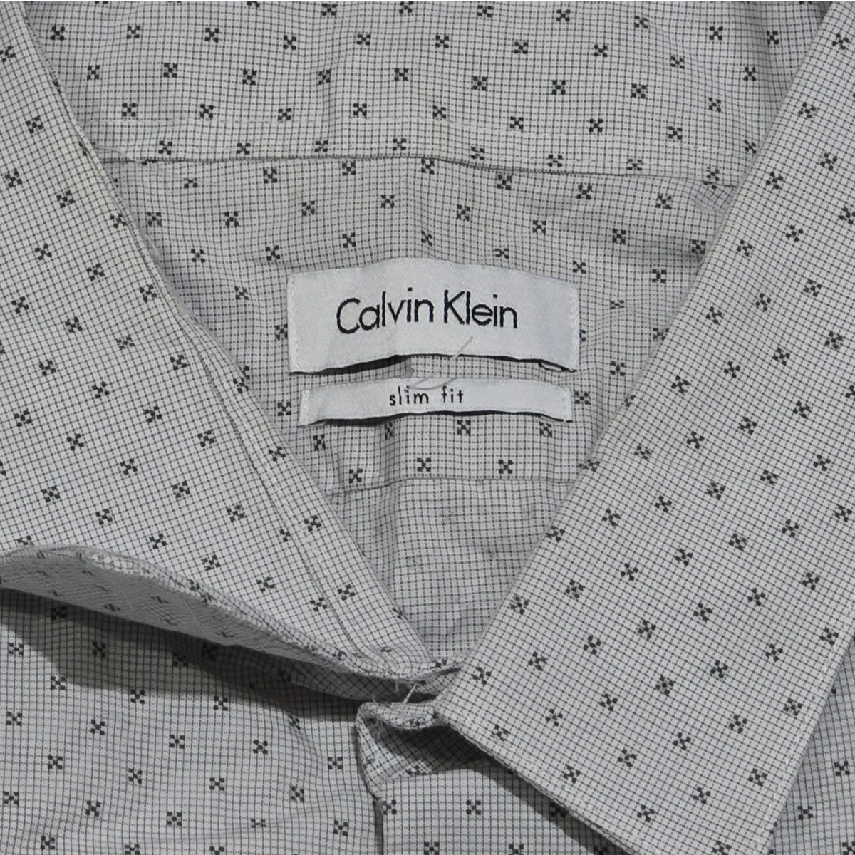 Camisa Calvin Klein Xgrande Xl 17 1/2 34-35 Slimfit Gris