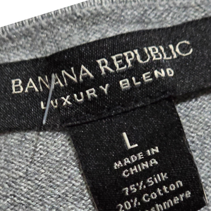 Sueter Banana Republic Grande L Gris Luxury Blend