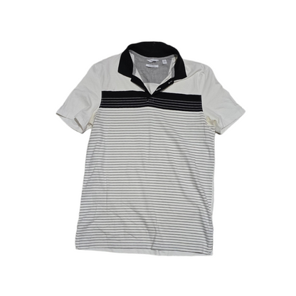 Playera Polo Calvin Klein Chico S Blanca Lineas