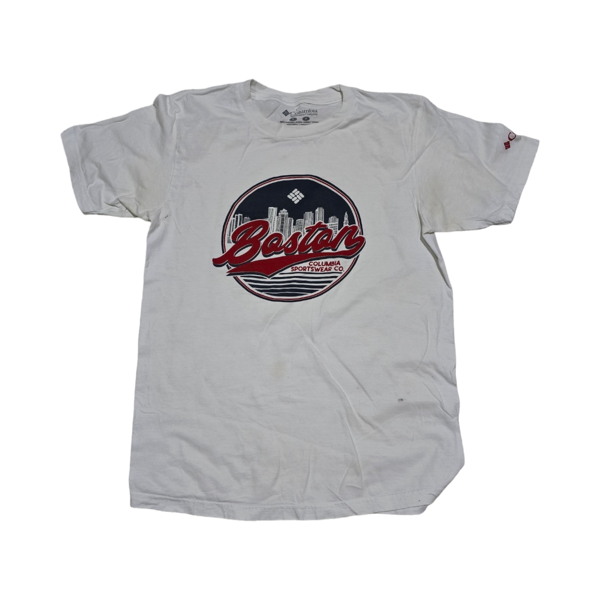 Playera Columbia Chico S Blanca Boston