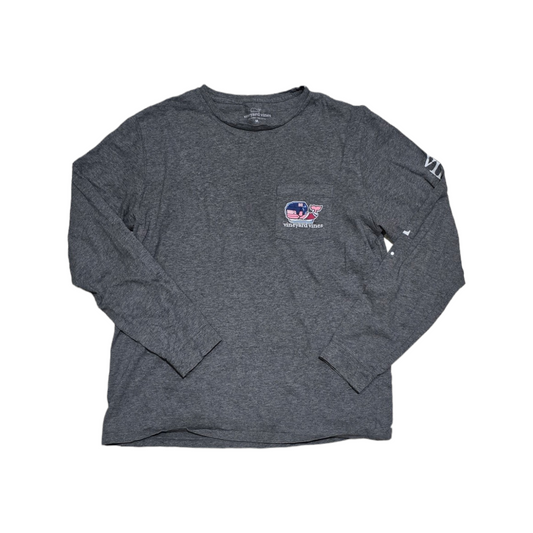 Playera Manga Larga Vineyard Vines Mediana Hockey Gris