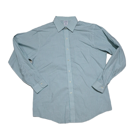 Camisa Brooks Brothers Grande 16 1/2 35 Regent Verde Lineas