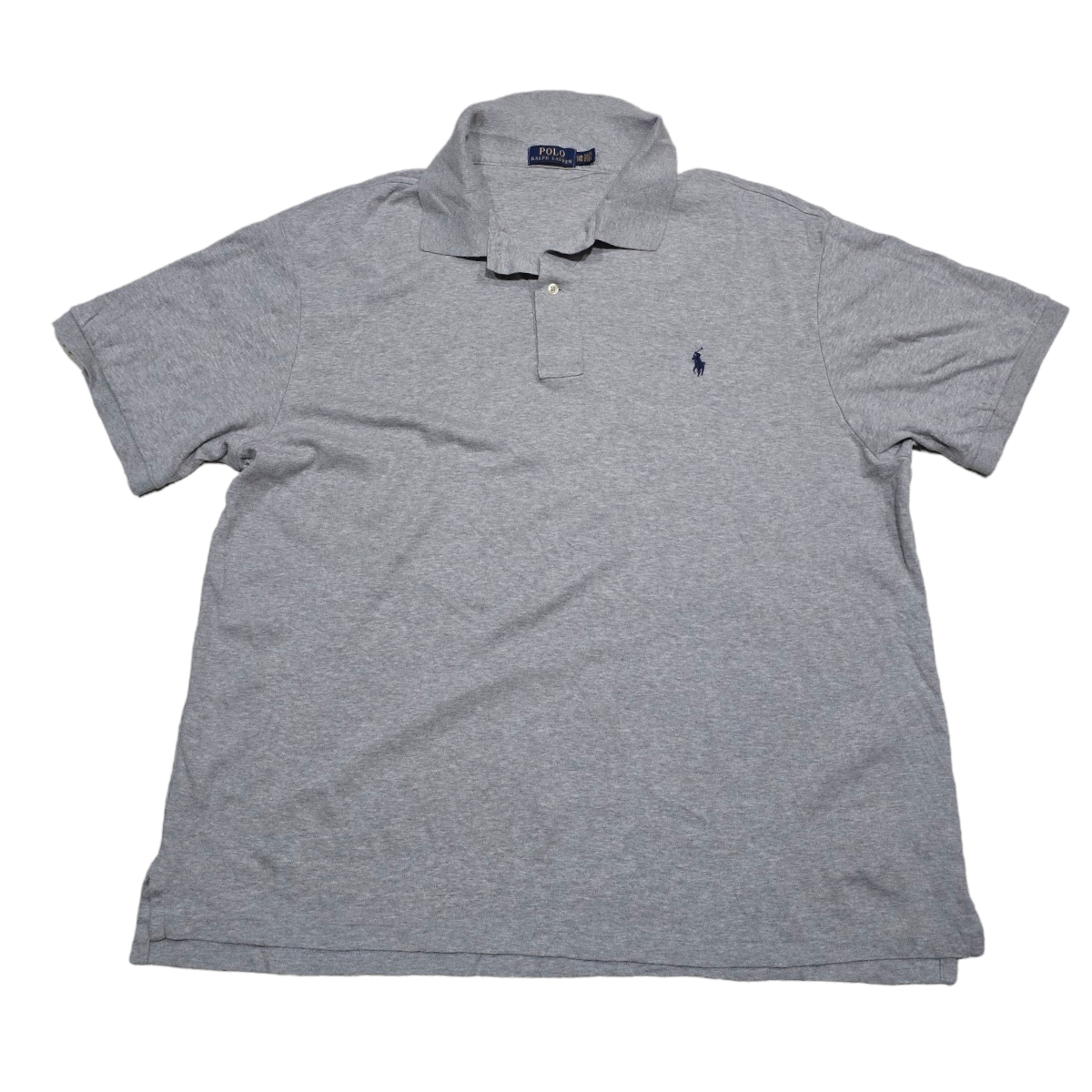 Playera Polo Ralph Lauren 2xb Big Gris Pony Azul