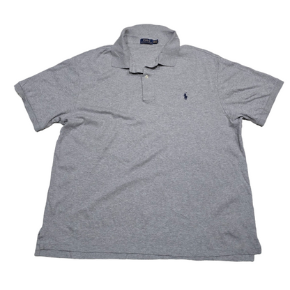 Playera Polo Ralph Lauren 2xb Big Gris Pony Azul