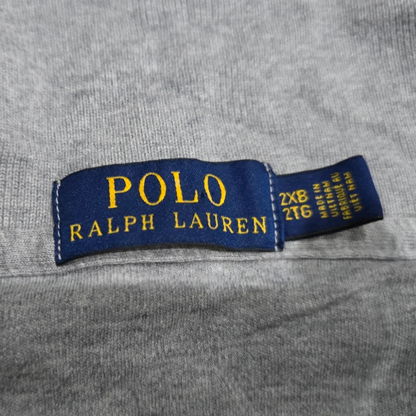 Playera Polo Ralph Lauren 2xb Big Gris Pony Azul