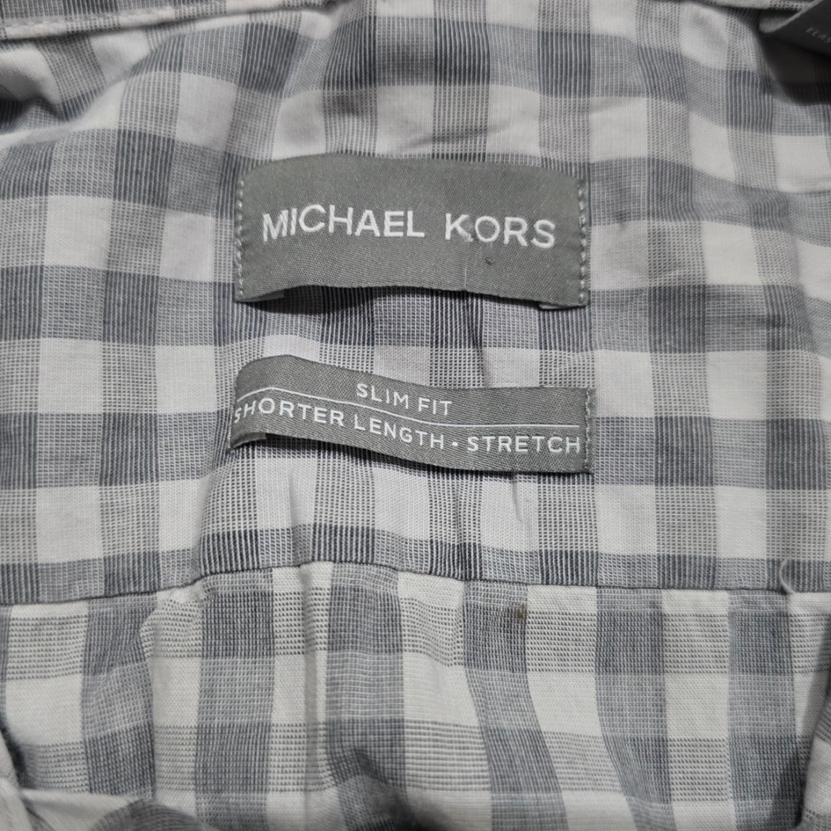 Camisa Michael Kors Xgrande Slimfit Gris Cuadros