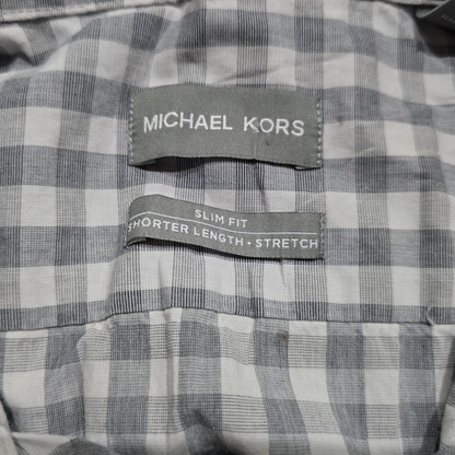 Camisa Michael Kors Xgrande Slimfit Gris Cuadros