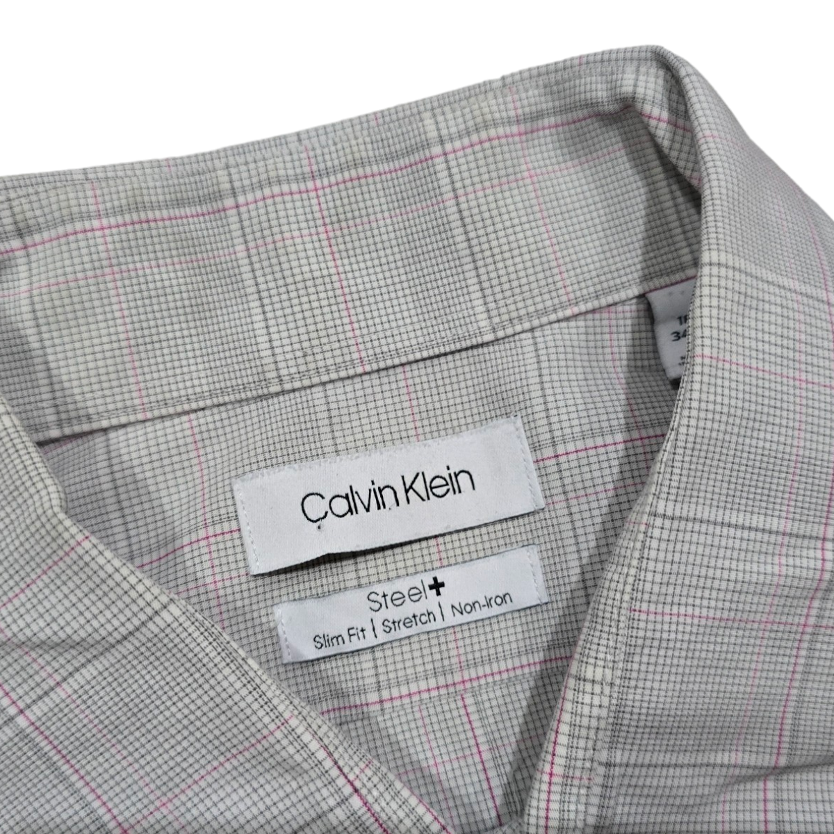 Camisa Calvin Klein Grande L 16 1/2 Slimfit 34-35 Gris