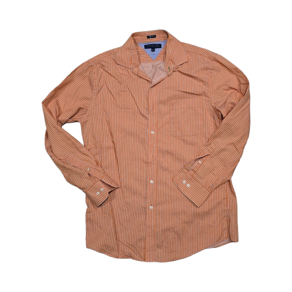 Camisa Tommy Hilfiger Mediana 15 1/2 32-33 Slimfit Naranja