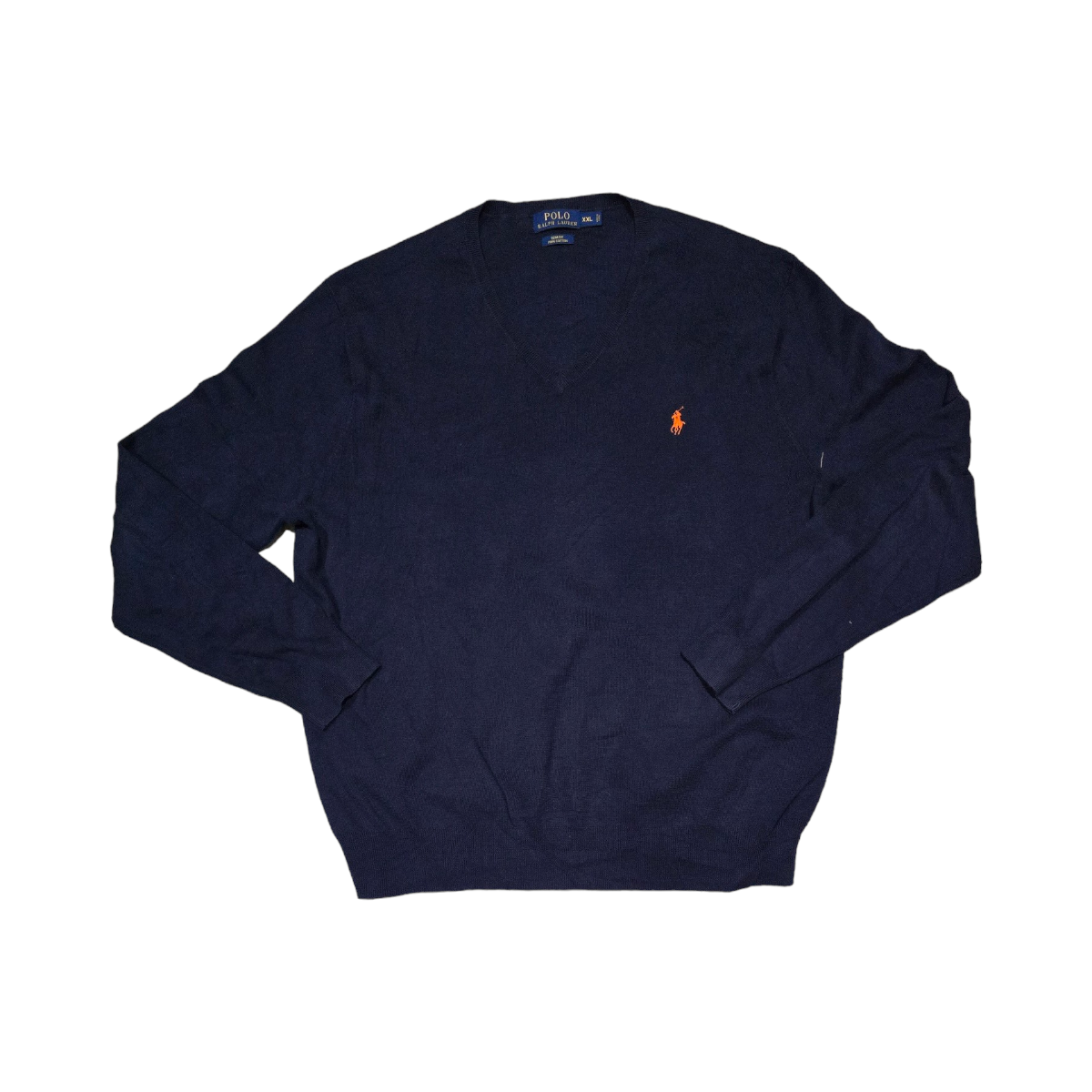 Sueter Ralph Lauren 2xl Slimfit Azul Pony Naranja