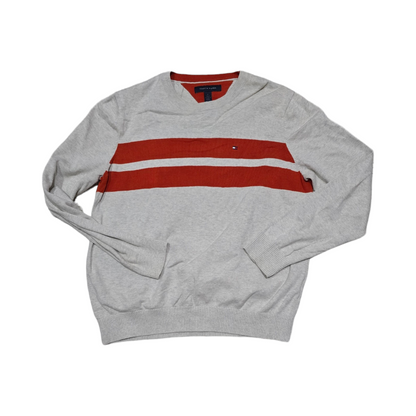 Sueter Tommy Hilfiger Mediana M Gris Con Naranja