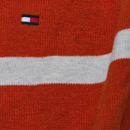 Sueter Tommy Hilfiger Mediana M Gris Con Naranja