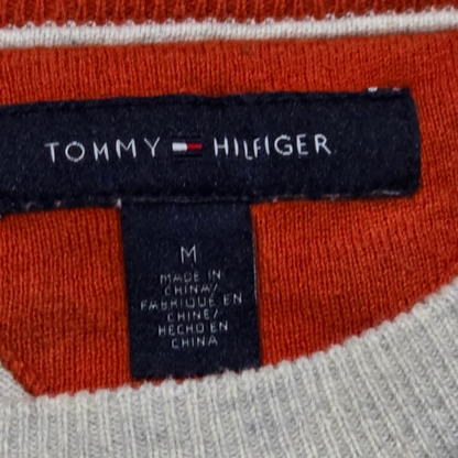 Sueter Tommy Hilfiger Mediana M Gris Con Naranja