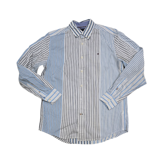 Camisa Tommy Hilfiger Chico S Classic Fit Azul Lineas
