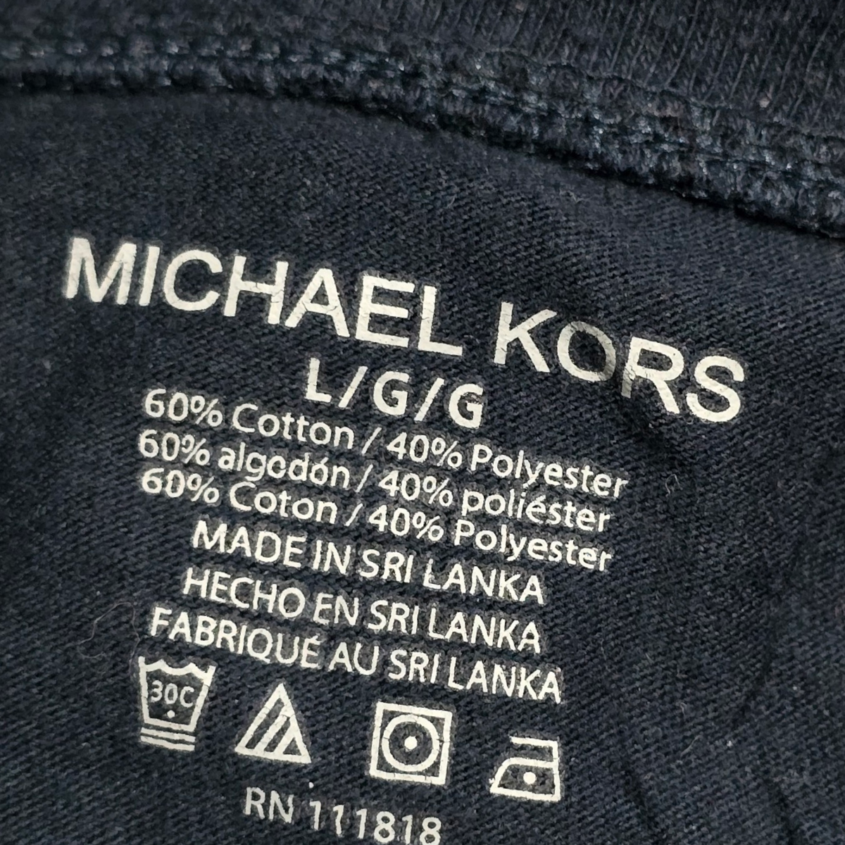 Playera Manga Larga Michael Kors Grande L Azul