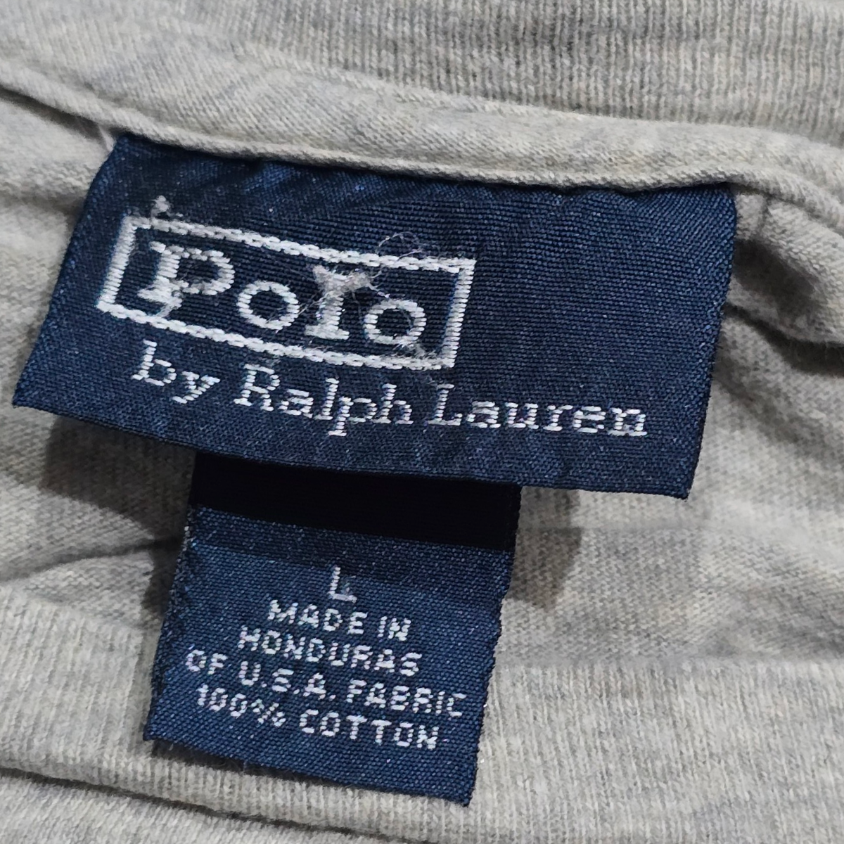 Playera Manga Larga Ralph Lauren Grande L Gris Pony Azul