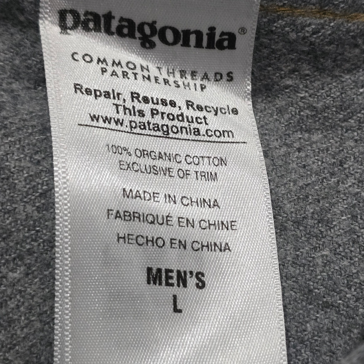 Camisa Patagonia Grande L Gris