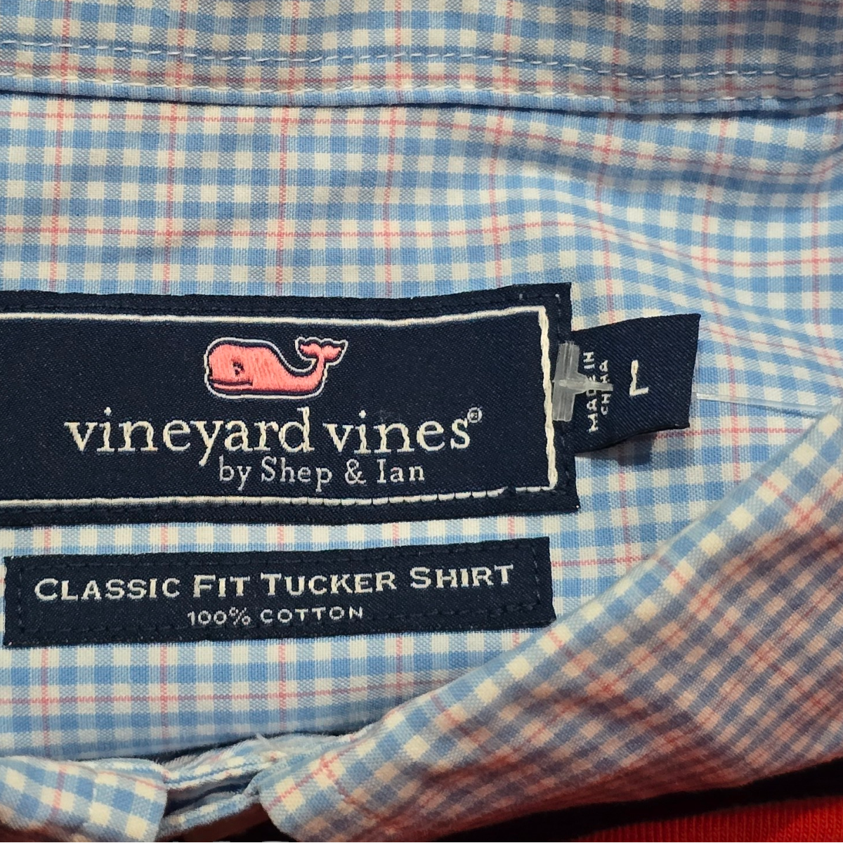 Camisa Vineyard Vines Grande L Classic Fit Cuadro Azul