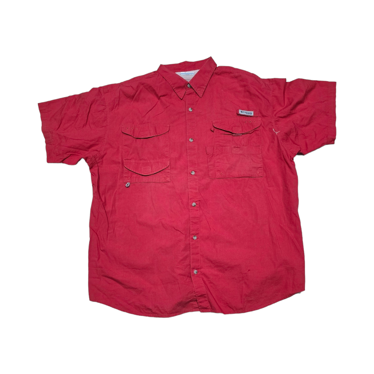 Camisa Manga Corta Columbia 2xl Coral Oscuro